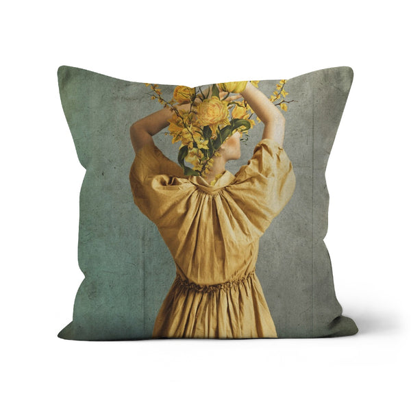 Gelbe Blume Frau Moderne Kissen
