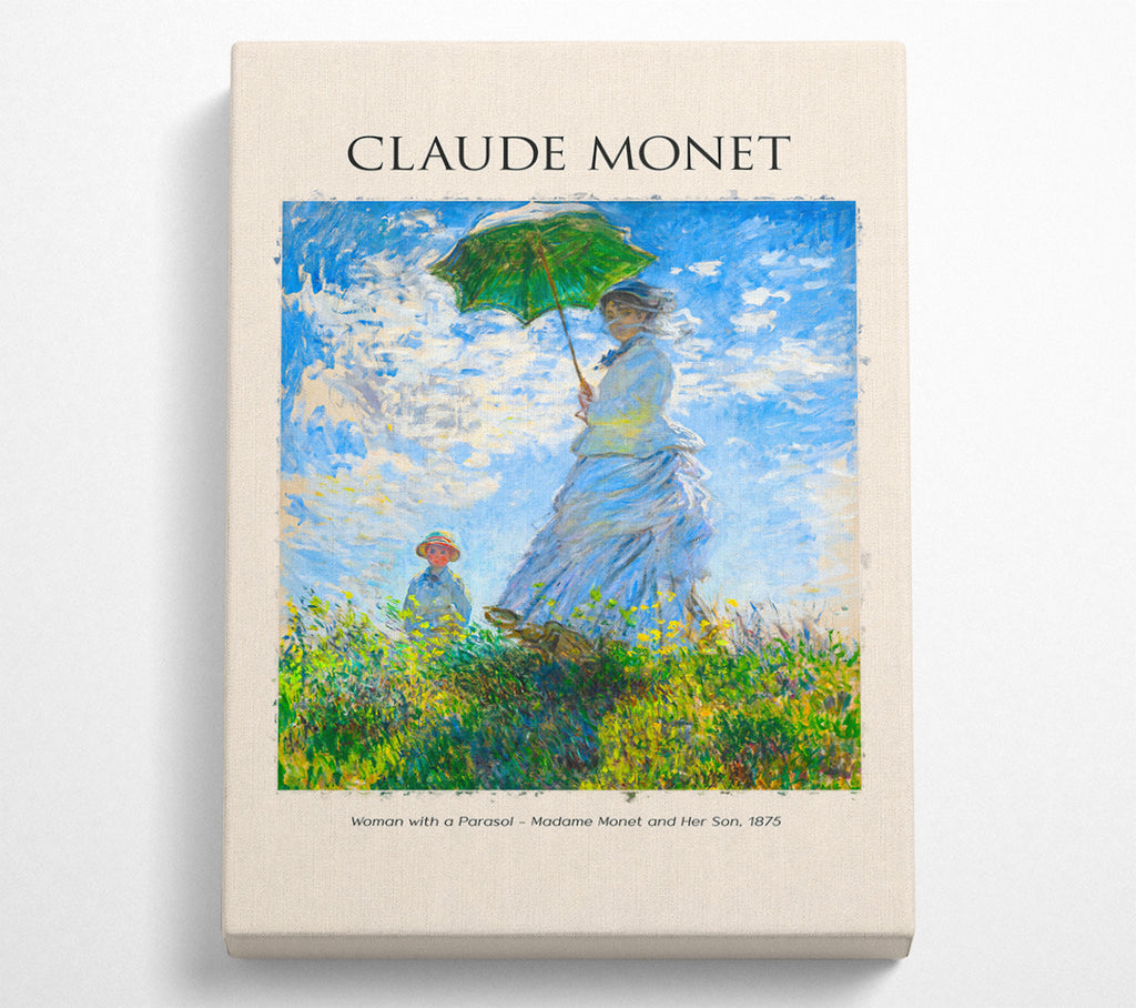 A Square Canvas Print Showing Woman With A Parasol By Claude Monet Square Wall Art
