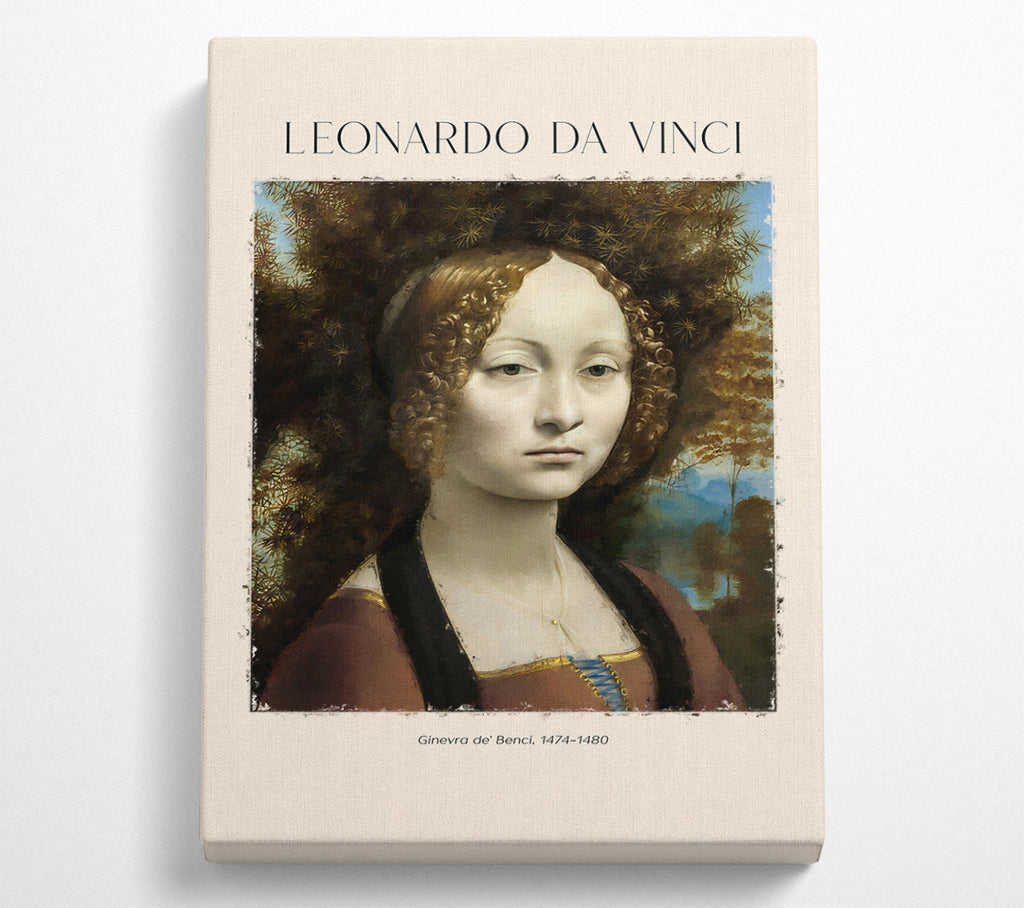 A Square Canvas Print Showing Ginevra De' Benci, 1474-1480 By Leonardo Da Vinci Square Wall Art