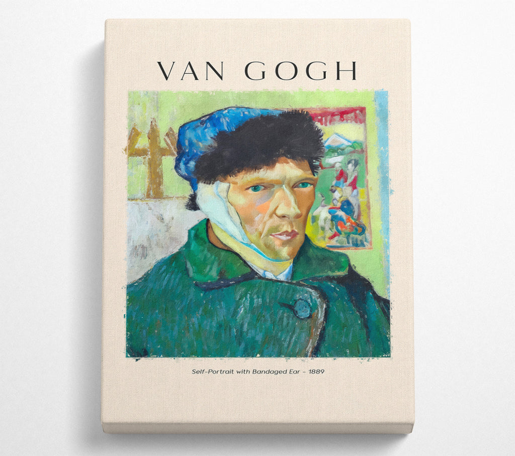 A Square Canvas Print Showing Self-Portrait With Bandaged Ear - 1889By Van Gogh Square Wall Art