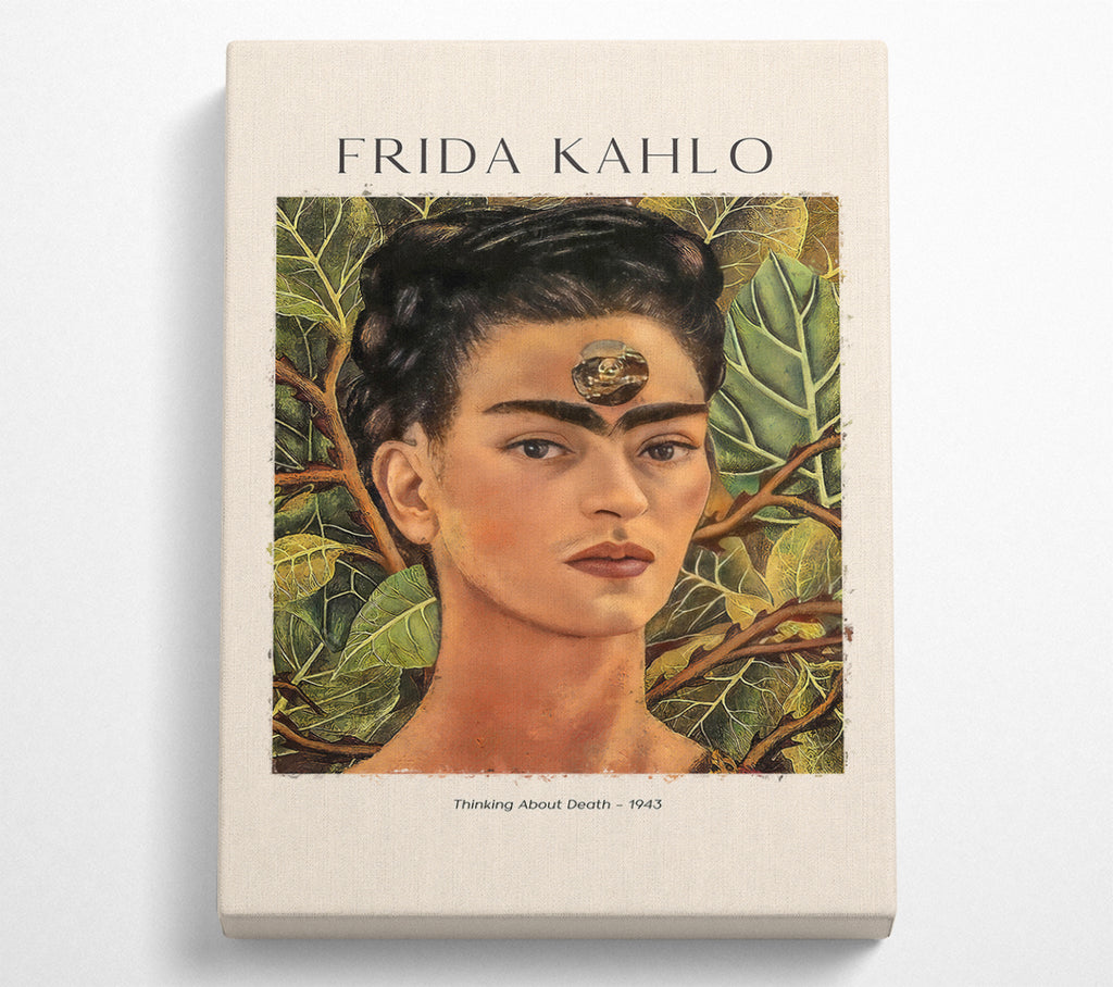 A Square Canvas Print Showing Thinking About Death - 1943 By Frida Kahlo Square Wall Art
