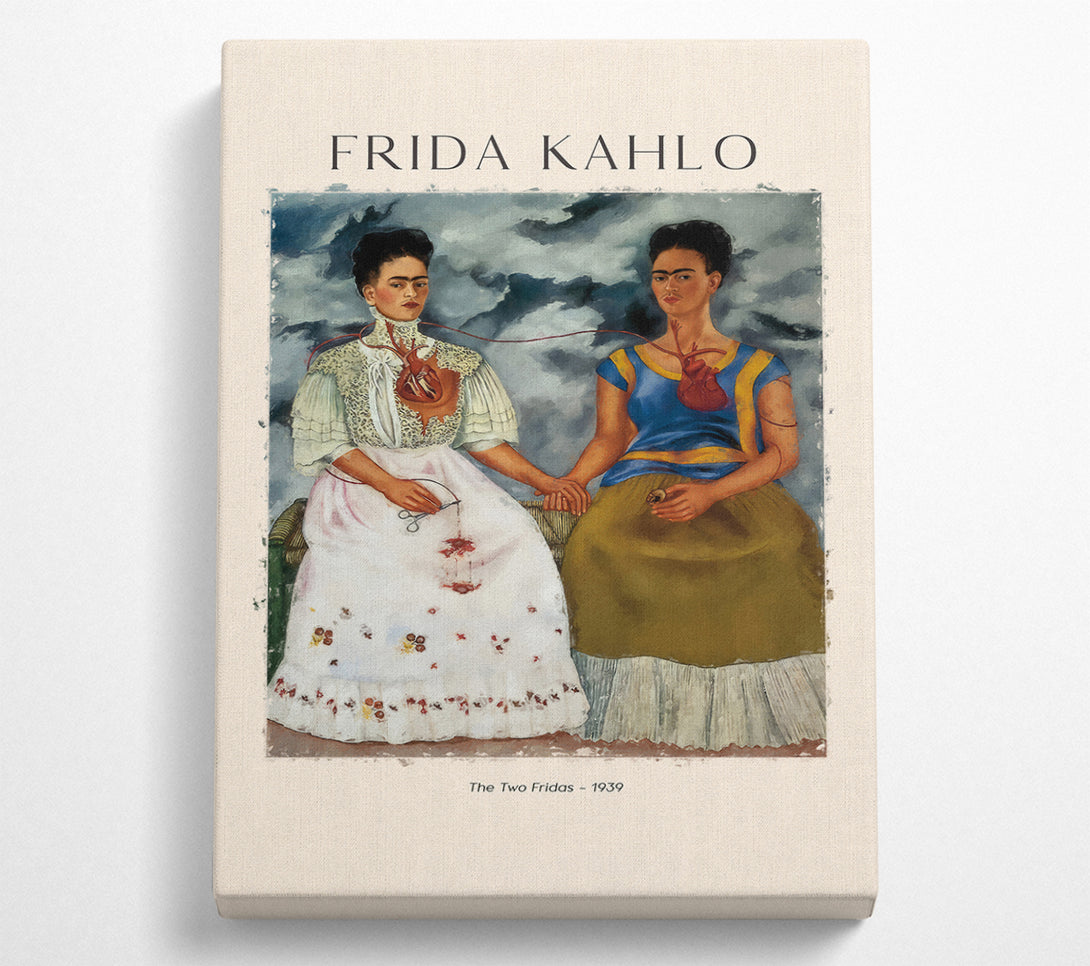 A Square Canvas Print Showing The Two Fridas - 1939 By Frida Kahlo Square Wall Art