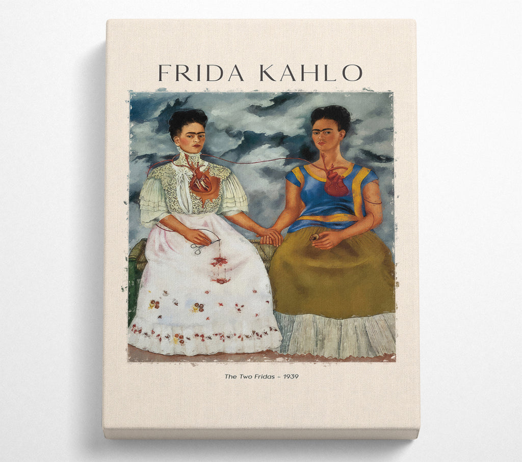 A Square Canvas Print Showing The Two Fridas - 1939 By Frida Kahlo Square Wall Art