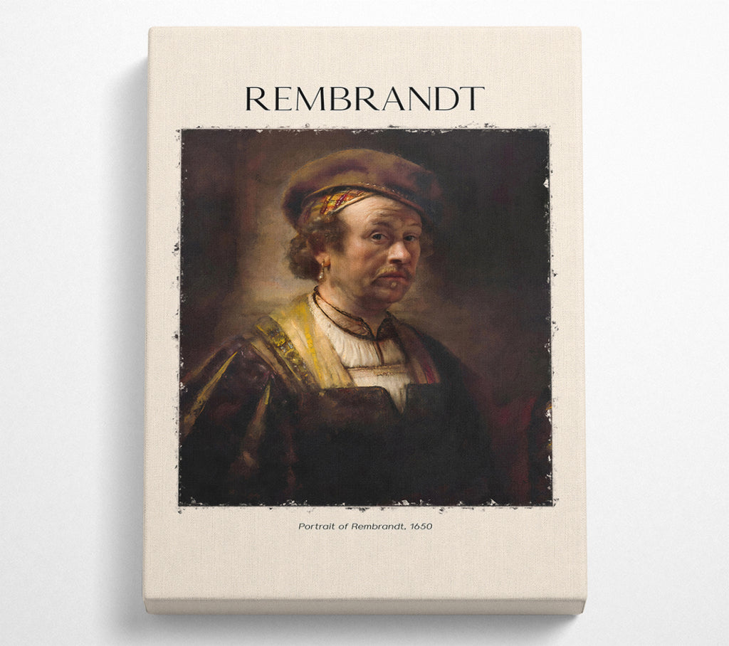 A Square Canvas Print Showing Portrait Of Rembrandt, 1650 By Rembrandt Square Wall Art