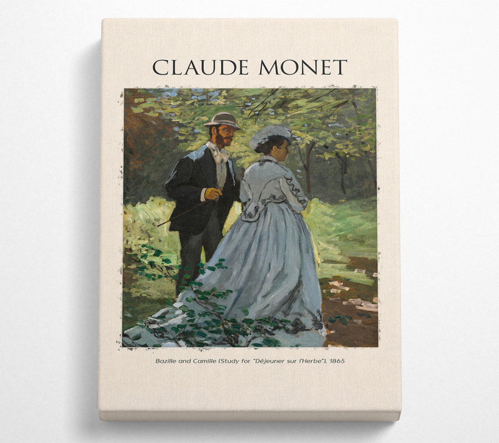 A Square Canvas Print Showing Bazille And Camille By Claude Monet Square Wall Art