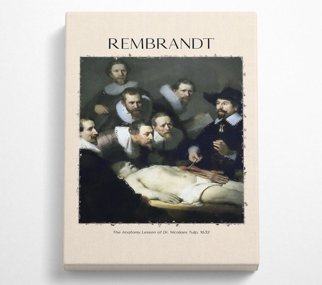 A Square Canvas Print Showing The Anatomy Lesson Of Dr. Nicolaes Tulp, 1632 By Rembrandt Square Wall Art