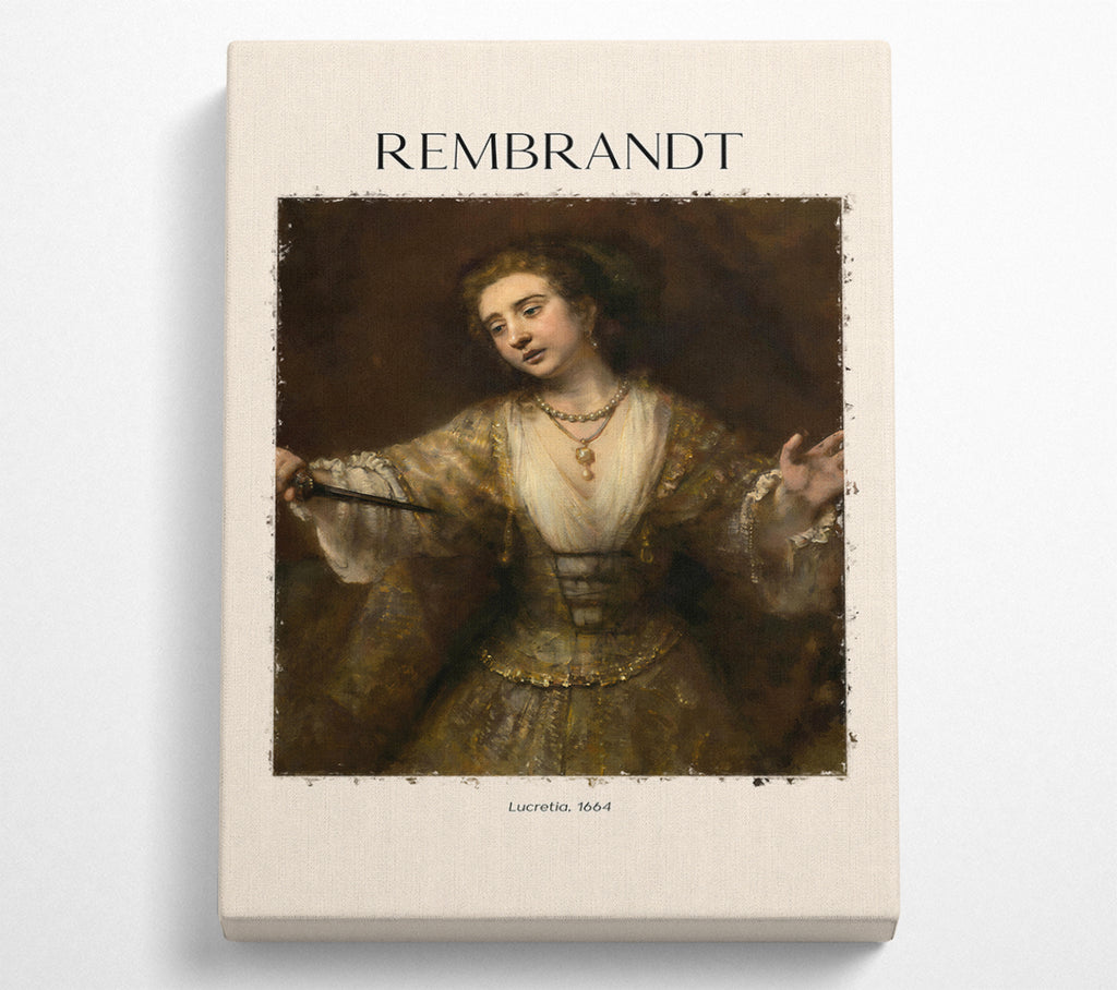 A Square Canvas Print Showing Lucretia. 1664 By Rembrandt Square Wall Art