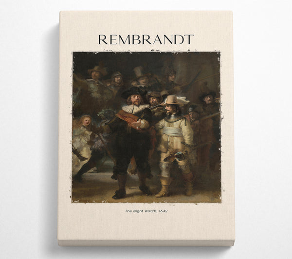 A Square Canvas Print Showing The Night Watch, 1642 By Rembrandt Square Wall Art
