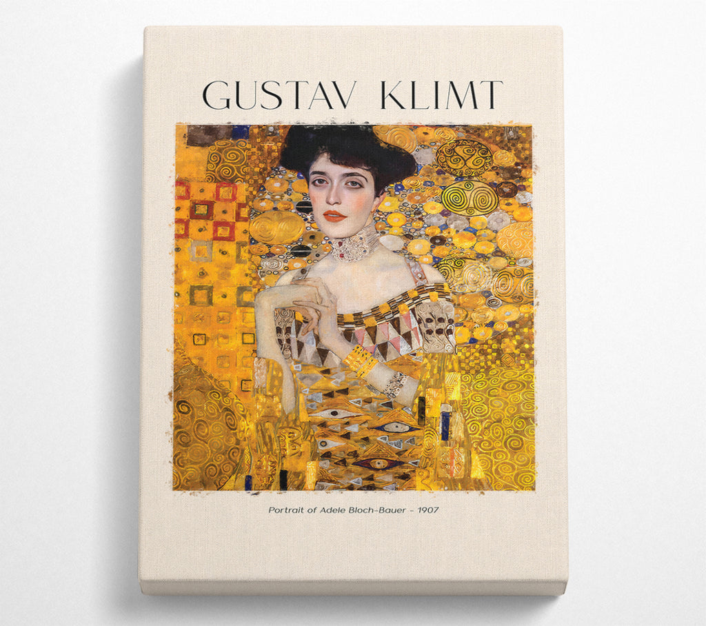 A Square Canvas Print Showing Portrait Of Adele Bloch-Bauer - 1907 By Gustav Klimt Square Wall Art