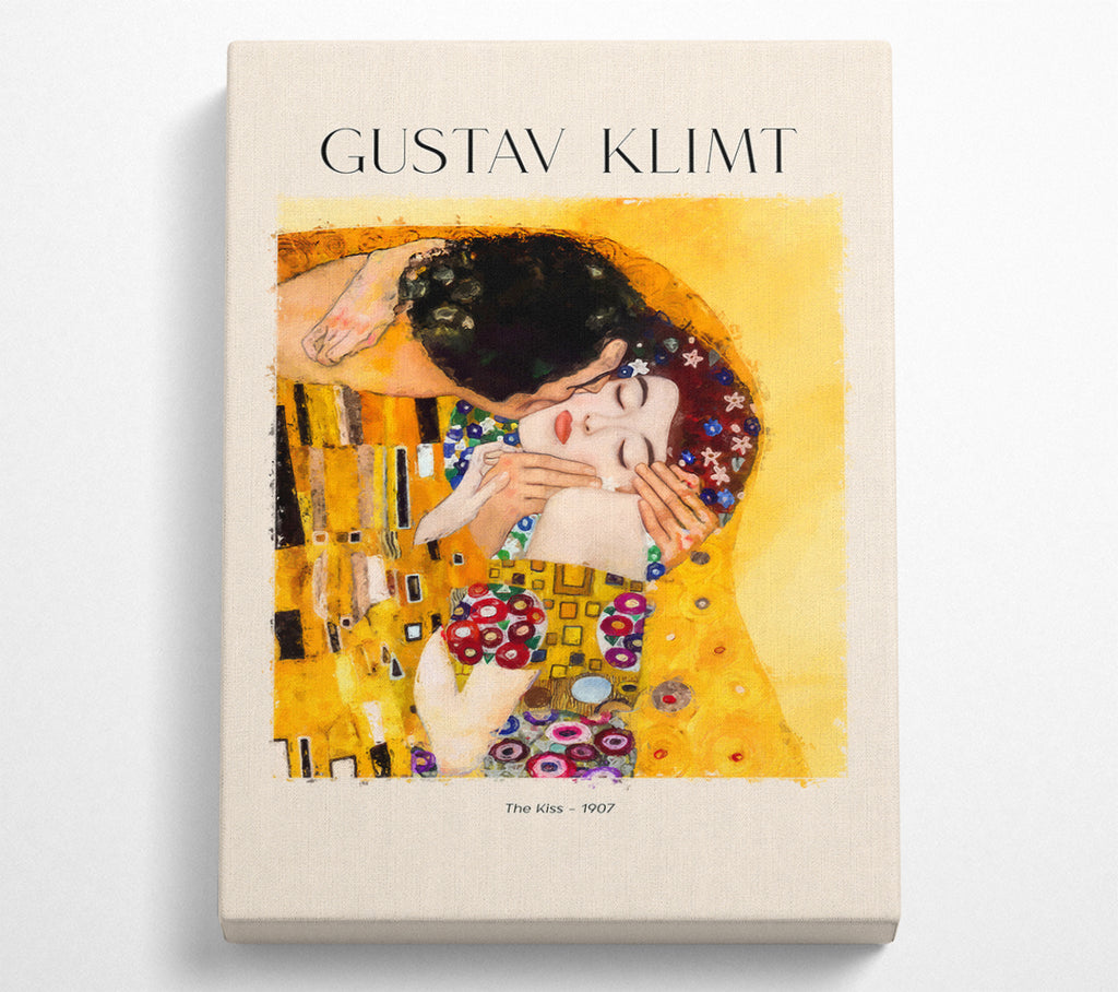 A Square Canvas Print Showing The Kiss - 1907 By Gustav Klimt Square Wall Art