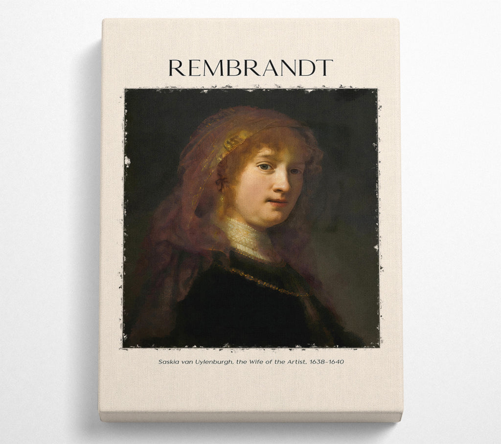 A Square Canvas Print Showing Saskia Van Uylenburgh By Rembrandt Square Wall Art