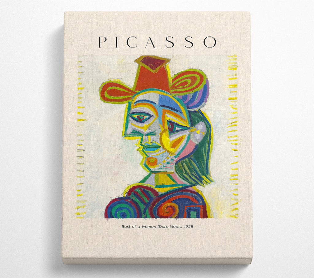 A Square Canvas Print Showing Bust Of A Woman (Dora Maar), 1938 By Picasso Square Wall Art