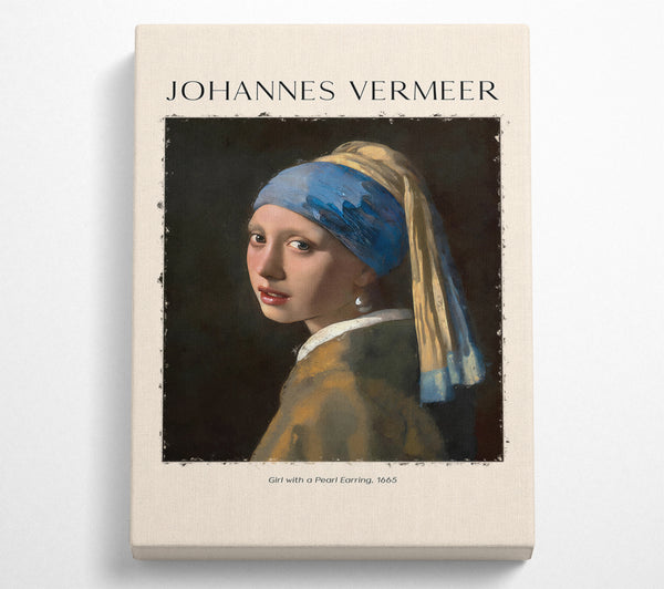 A Square Canvas Print Showing Girl With A Pearl Earring, 1665By Johannes Vermeer Square Wall Art