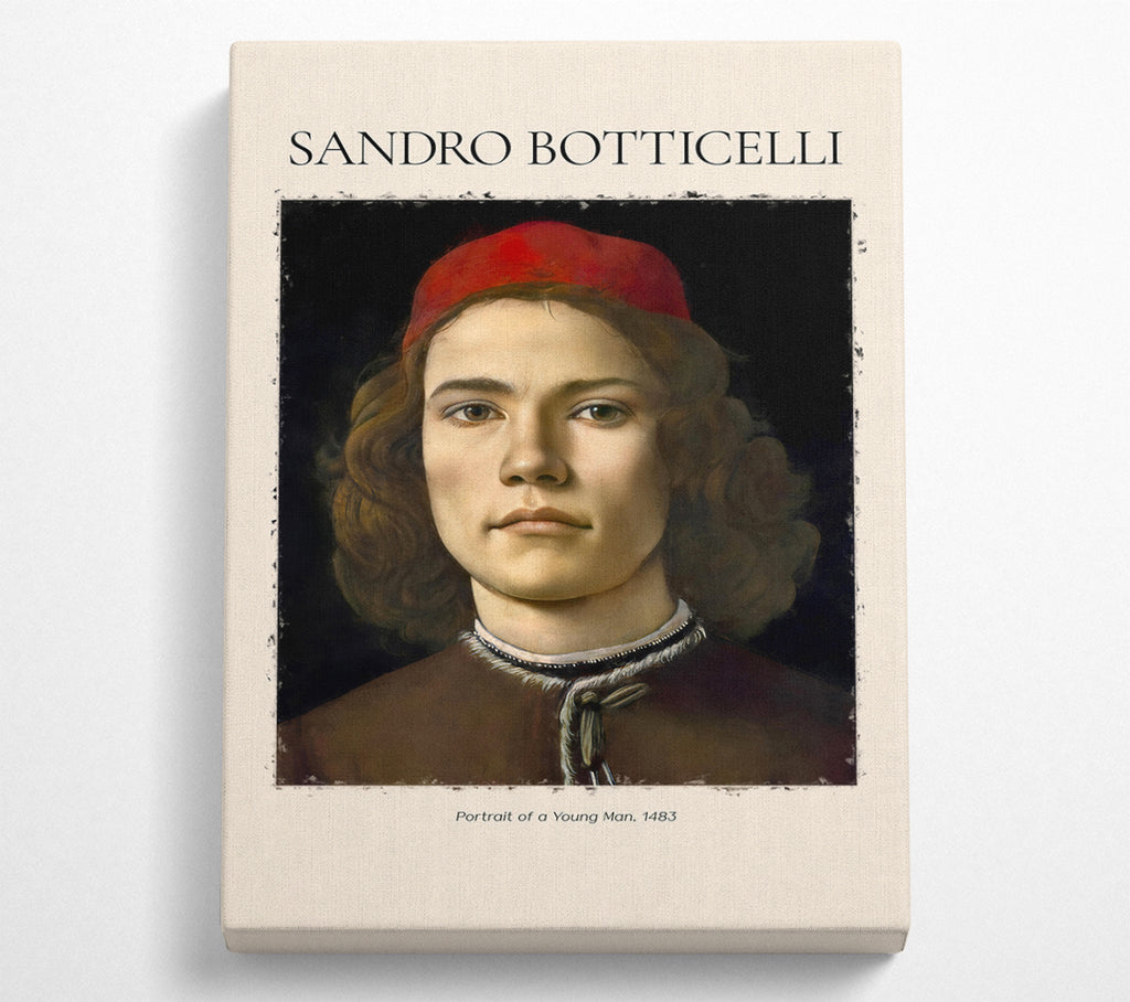 A Square Canvas Print Showing Portrait Of A Young Man, 1483 By Sandro Botticelli Square Wall Art