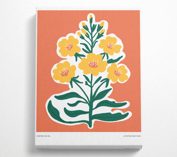 Gelbe Blumen auf Orange