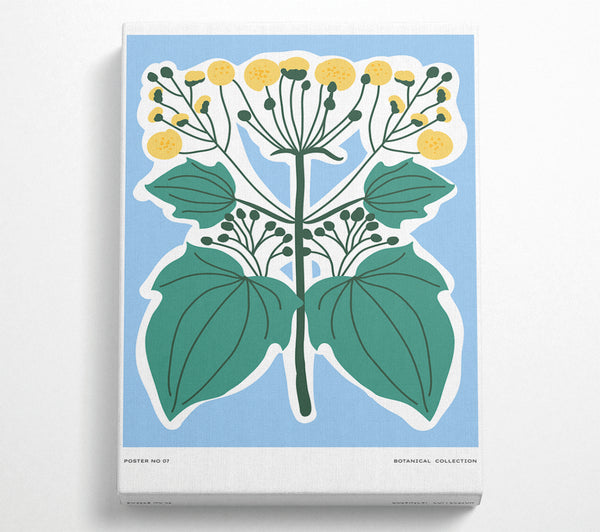 Gelbe Blumen auf Pastellblau