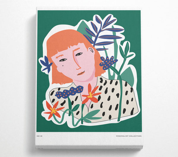 Roter Kopf Frau Blumen