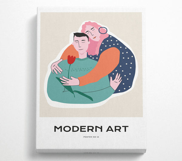  A Canvas Print of A Hug Between Lovers Canvas Print