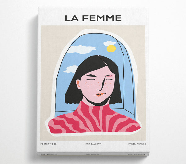  A Canvas Print of Woman Thinking At The Window Canvas Print