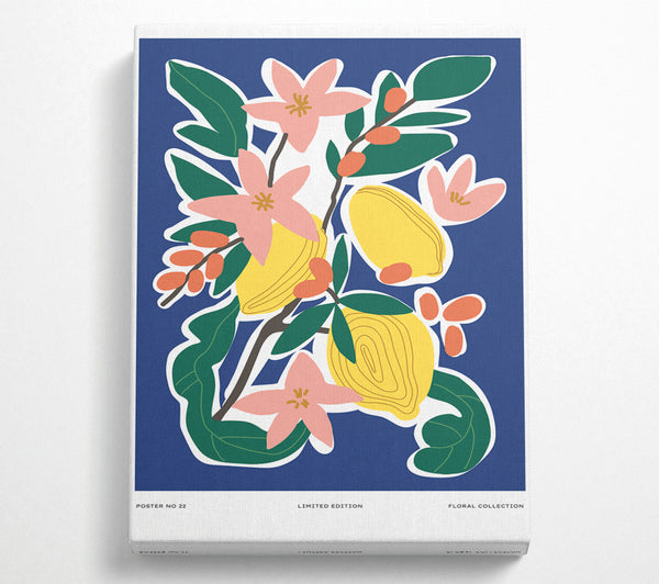  A Canvas Print of Lemons And Flowers Canvas Print