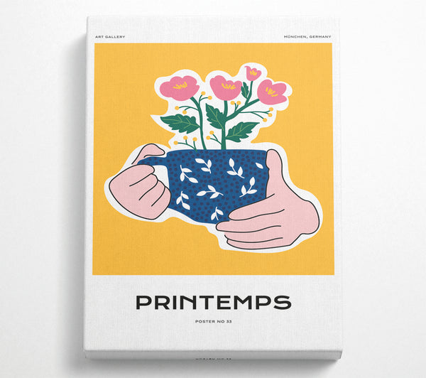  A Canvas Print of Cup Of Flowers Canvas Wall Art