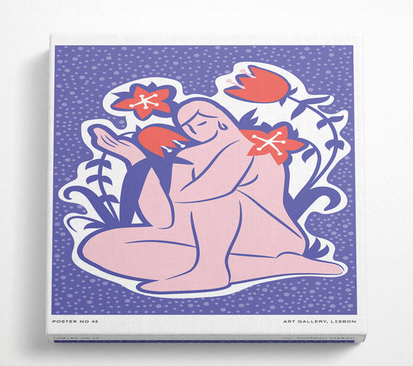 A Square Canvas Print Showing Lilac Woman Flower Square Wall Art