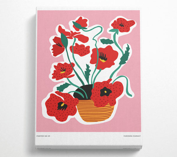  A Canvas Print of Basket Of Poppies Canvas Wall Art