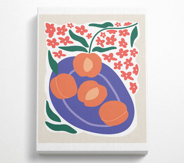  A Canvas Print of Peaches On A Plate Canvas Print