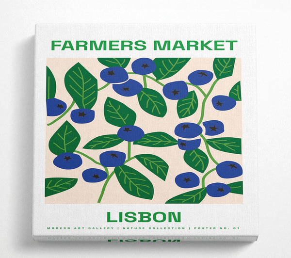 A Square Canvas Print Showing Farmers Market Lisbon Square Wall Art