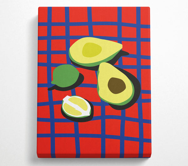  A Canvas Print of Table Cloth Avacodo Canvas Art