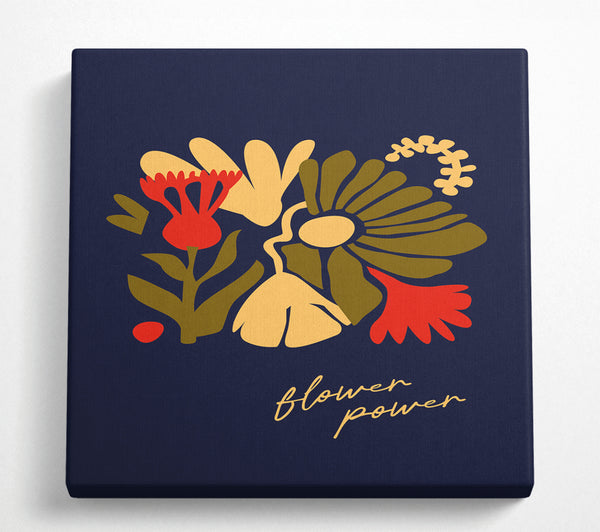 A Square Canvas Print Showing Flower Power Square Wall Art