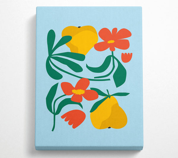 A Canvas Print of Pears And Flowers Canvas Art