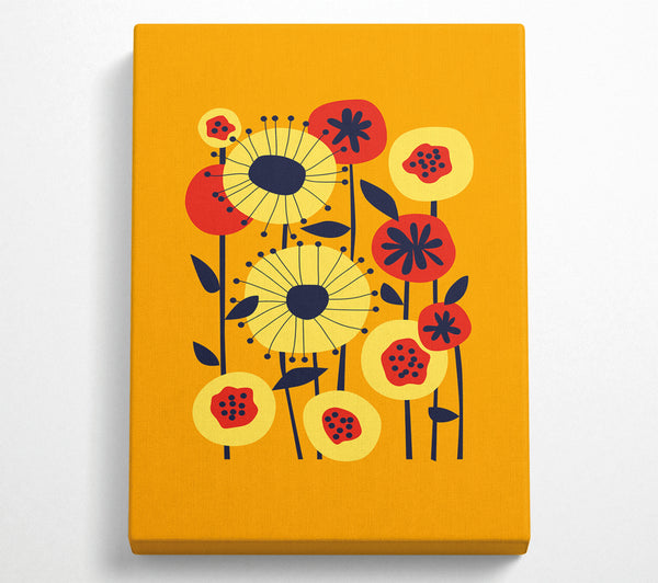 Blumen auf Gelb