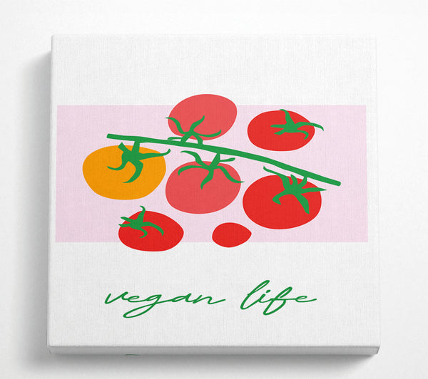A Square Canvas Print Showing Vegan Life Square Wall Art