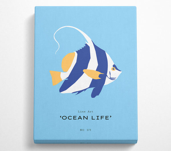  A Canvas Print of Angel Fish Blue And White Canvas Wall Art