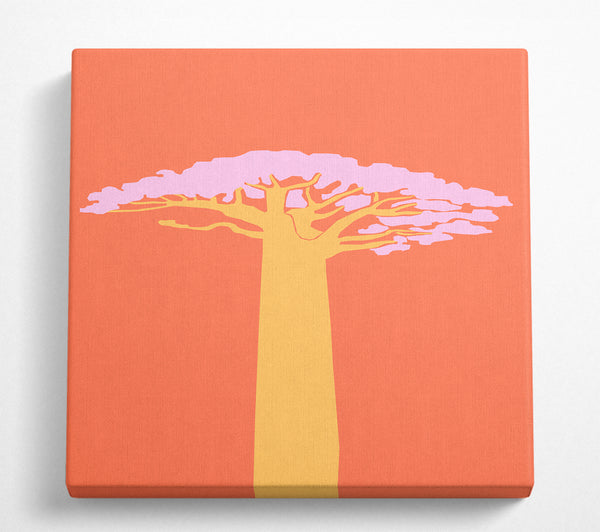 A Square Canvas Print Showing African Tree Square Wall Art