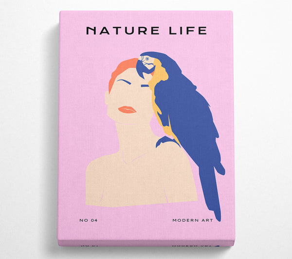  A Canvas Print of Woman And A Parrot Canvas Print