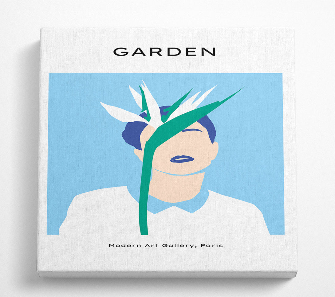 A Square Canvas Print Showing Bird Of Paradise White Flower Square Wall Art