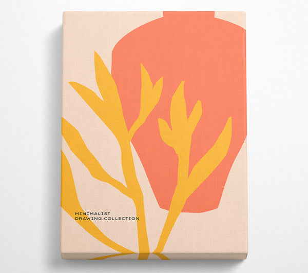 Gelbe Pflanze und Vase