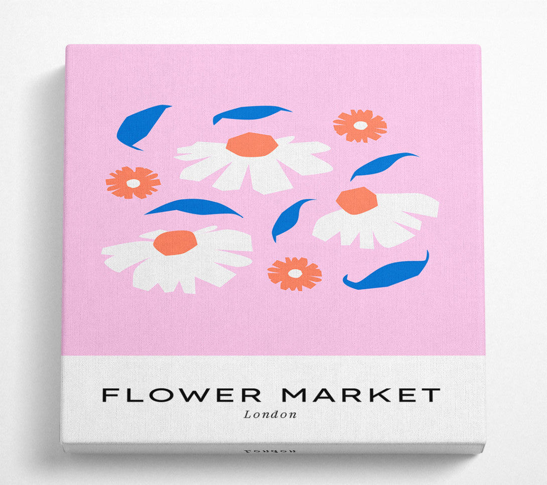 A Square Canvas Print Showing London Flower Market Square Wall Art