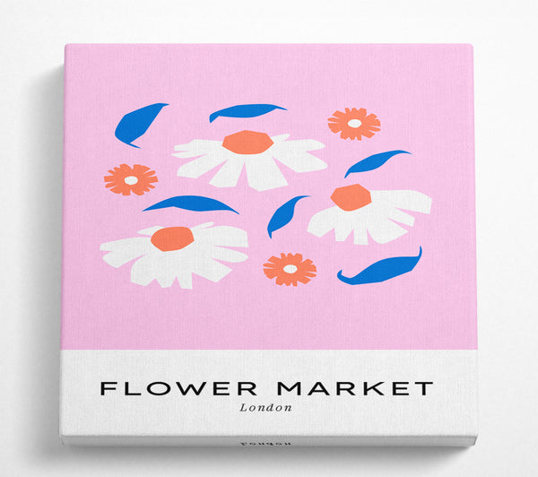 A Square Canvas Print Showing London Flower Market Square Wall Art