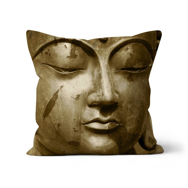 Buddha-Kopf-Nahaufnahme Ethnisches Kissen