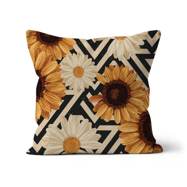 Sunflower Pattern Abstract Cushion