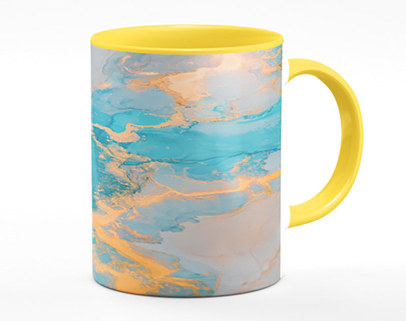 Gold And Light Blue Shimmers Mug