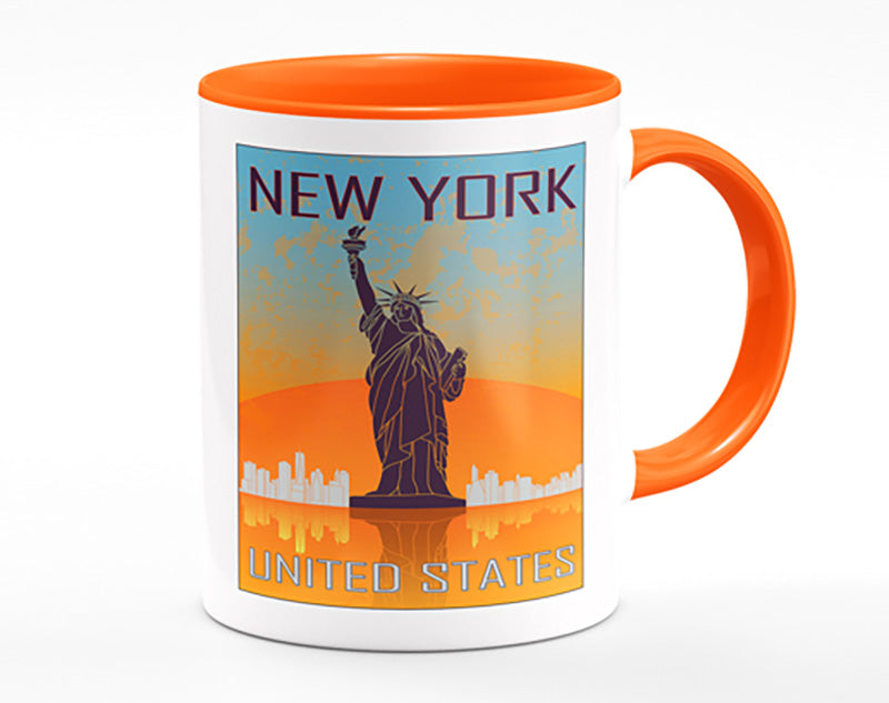 Orange Blue Statue of Liberty Mug