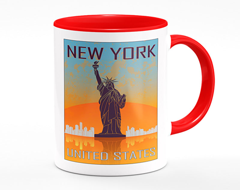 Orange Blue Statue of Liberty Mug