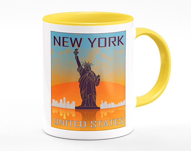 Orange Blue Statue of Liberty Mug