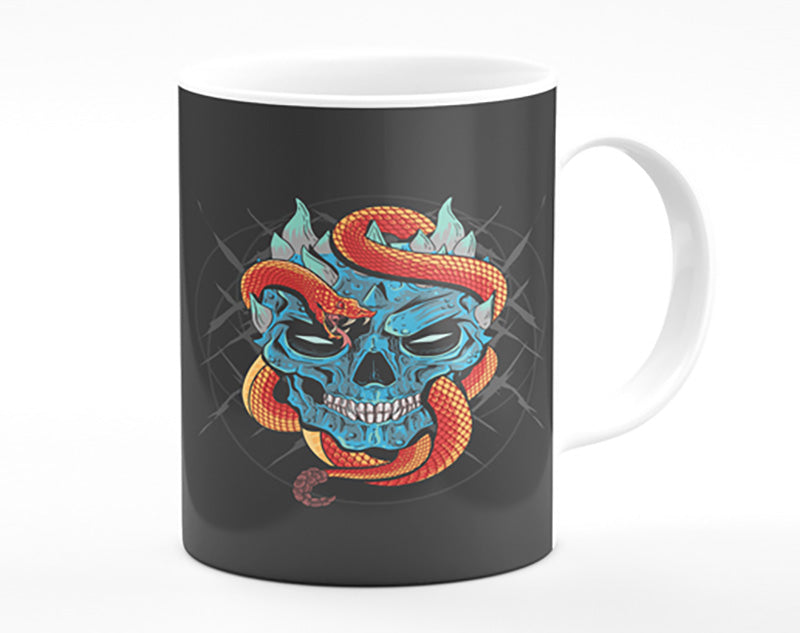 Snake Wrapped Around A Skull Mug