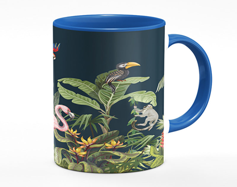 Jungle Paradise Animals Black Mug