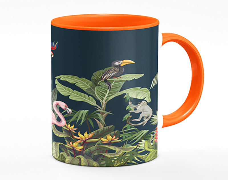 Jungle Paradise Animals Black Mug